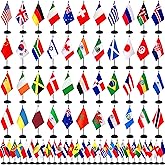 TSMD 202 Countries International World Desk Flags Set Small Mini Office Table Stick Flag with Stand Base,All Countries Flags,5x8 Inch
