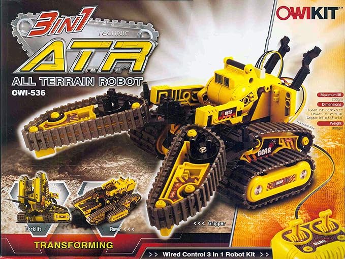 Amazon Com Owi 536 All Terrain 3 In 1 Rc Robot Kit Atr Toys Games