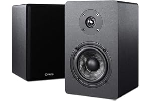 Micca PB42X Powered Bookshelf Speakers, 30-Watt RMS Power, Active Near Field Studio Monitors, 2-Way (Black, Pair)
