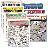 Freshwater Fish Identification Chart Set - Waterproof Quick Reference Fishing Guide - 80+ Fish Species ID - (US, Canada, and Alaska) - Double-Sided &amp; Easy to Read - Great Gift for Beginners