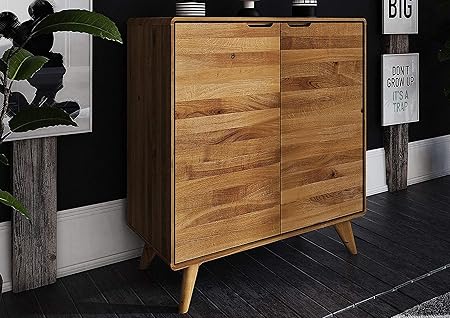 MASSIVMOEBEL24.DE Kommode Wildeiche 90x40x92 Natur geölt MALMÖ #21 skandinavischer Stil