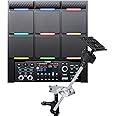Alesis Strike Multipad + Multipad Clamp - 9-Trigger Percussion Pad with RGB Backlighting, Sampler, Looper, and Mounting System with 15-Inch Boom Arm