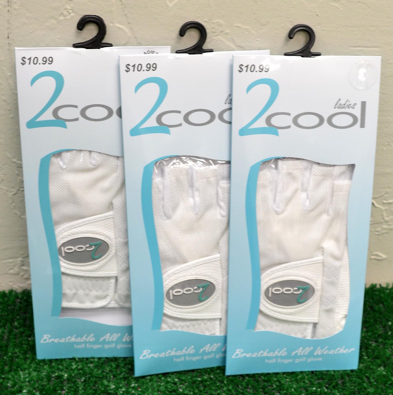 2 cool 3 Ladies Breathable Half Finger Golf Gloves