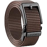 JUKMO Men's 1.5" Ratchet Belt - No Hole Adjustable Pin-Look Buckle for Jeans & Chinos | Trim-to-Fit Nylon Webbing