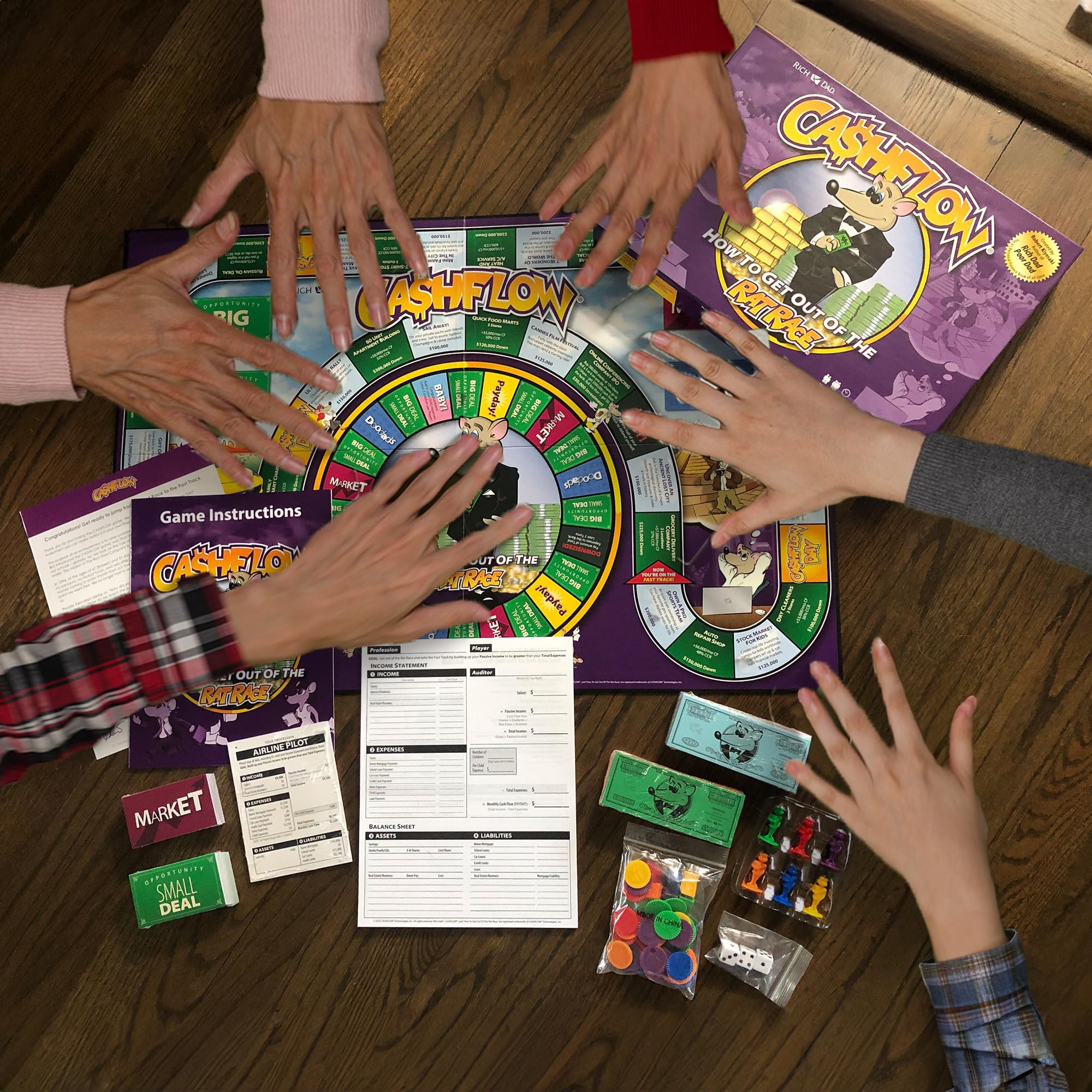 Rich Dad CASHFLOW Board Game, Educational Business & Finance Literacy Game, Ages 14 & Up - Financial Learning Games for Kids, Teens, Adults and Family