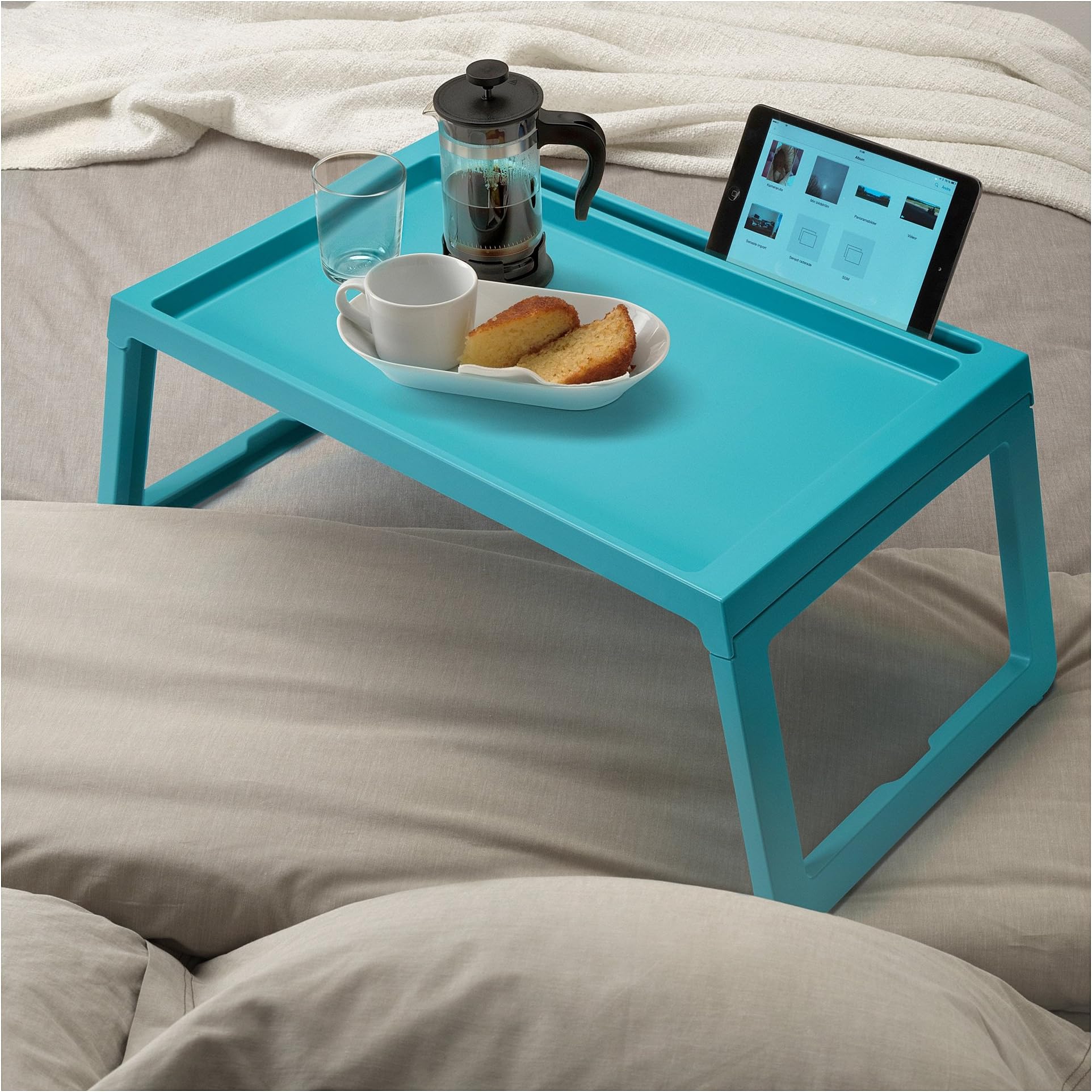 MeRaYo Adjustable Laptop Table/Folding Bed Tray/Study Table/Multi- Function Table (Blue Color)
