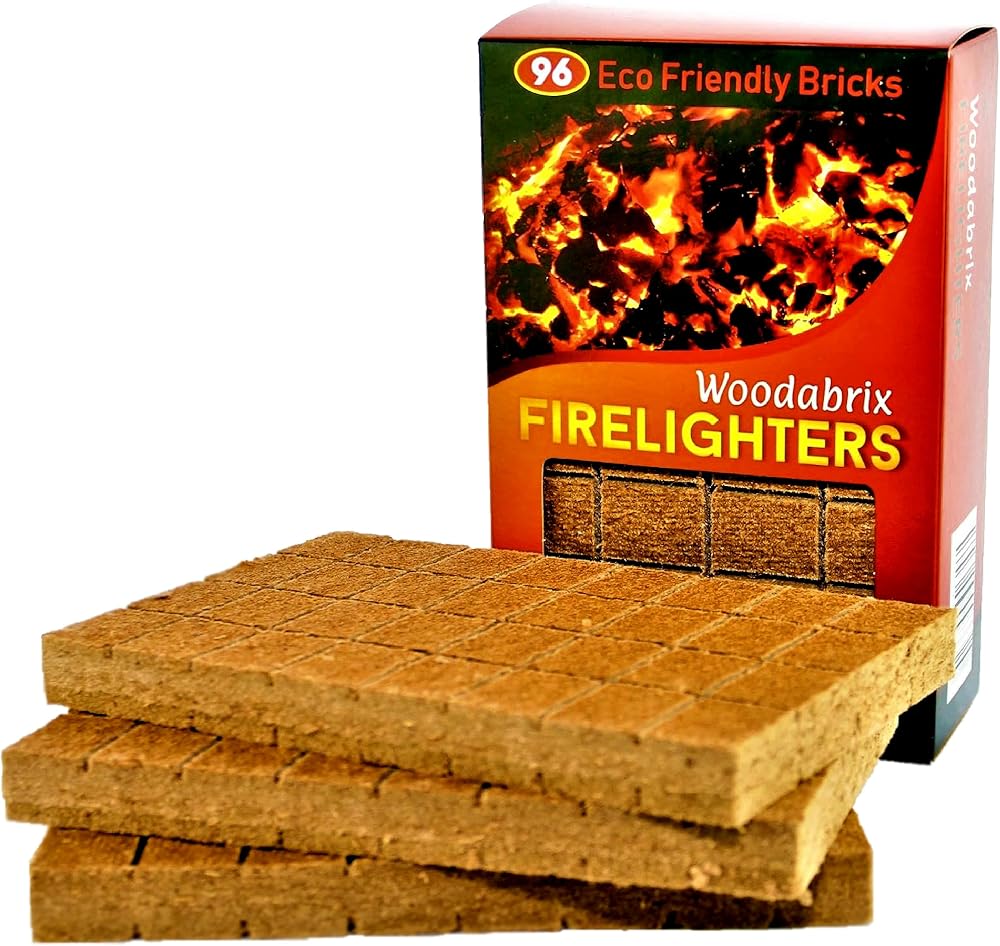 Woodabrix Natural Wood Eco Firelighters 96 Sustainable Fire-Starters