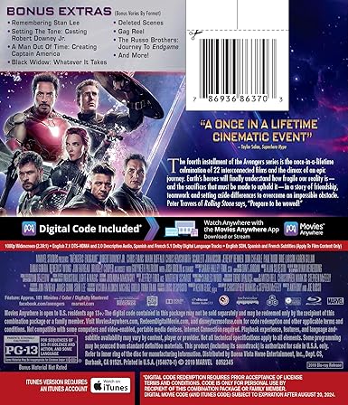 Amazoncom Avengers Endgame Blu Ray Robert Downey