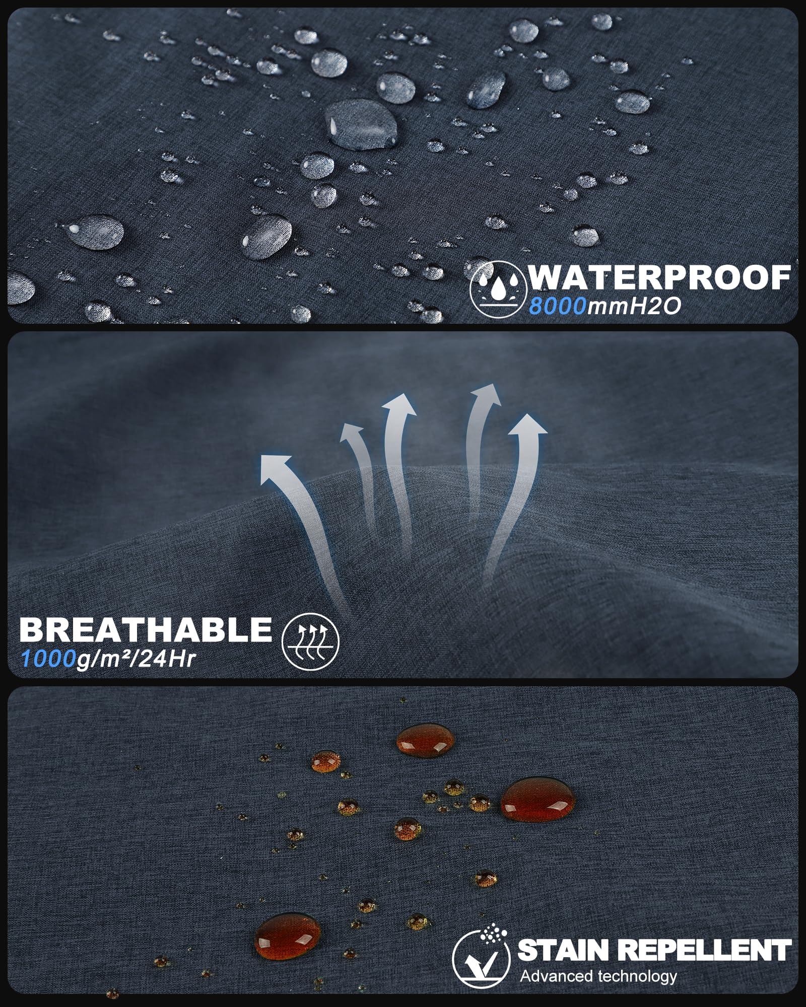 33,000ft Herren Softshelljacke Wasserdicht Übergangsjacke Winterjacke Winddicht Warmes Fleece Outdoorjacke Funktionsjacke Leichte Wanderjacke für Fahrrad Camping Dunkelblau Heidekraut L 4