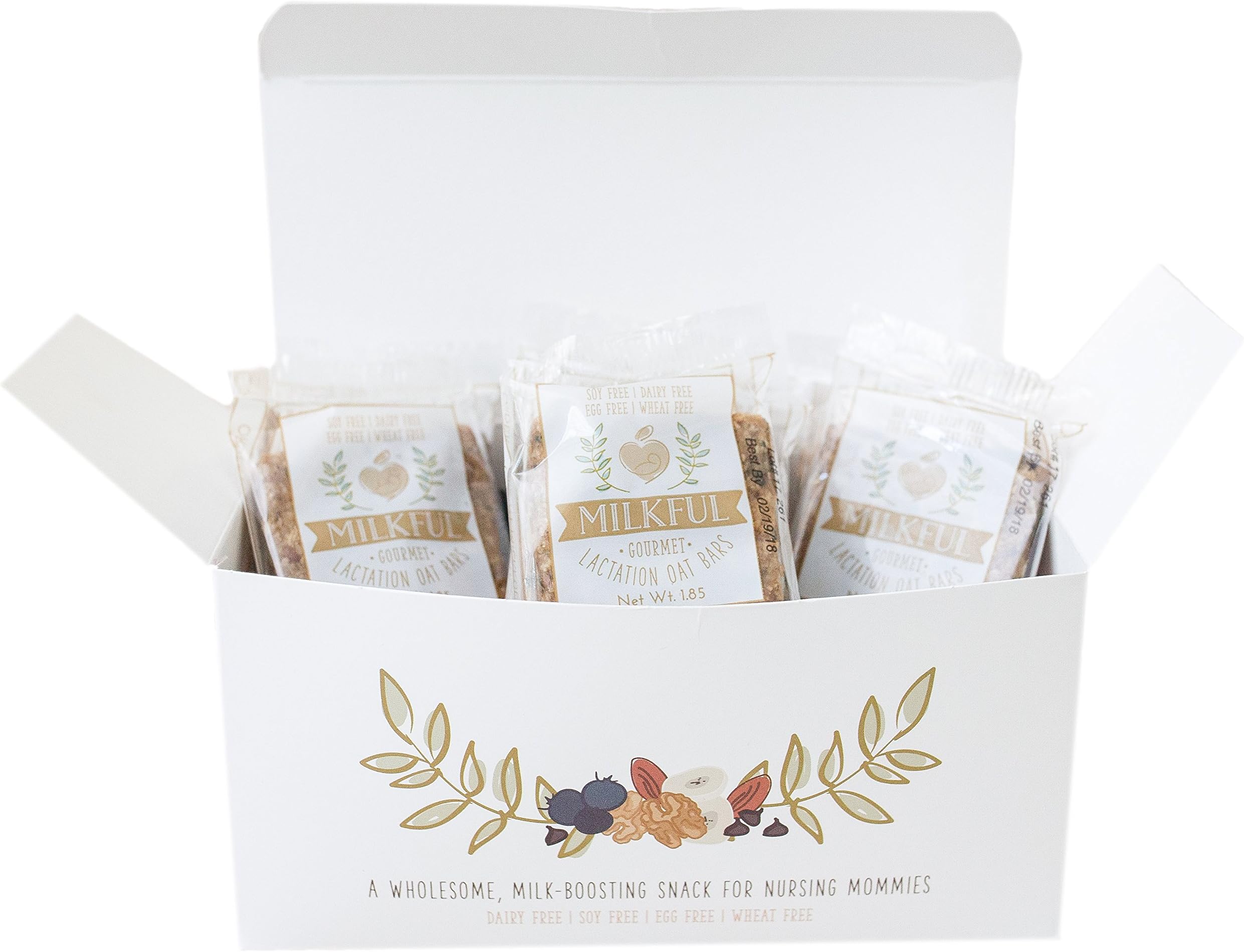 MILKFUL Lactation Bars- Wholesome Alternative to Lactation Cookies for Breastfeeding Moms. Helps Boost Breast Milk Supply. 12 Bars. Dairy Free, Egg Free, Soy Free, Wheat Free (Maple Walnut)