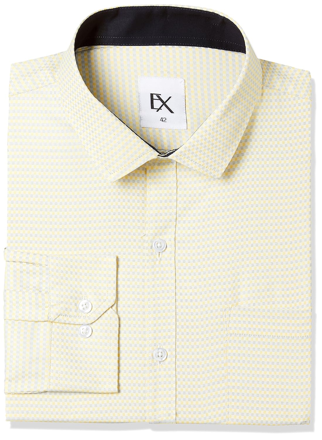 ex men's solid regular fit synthetic formal shirt