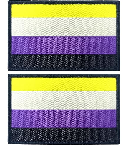 They/Them Pronoun Patch – 3x2 Inch Iron-On Nonbinary Support Patch For Jackets & Bags