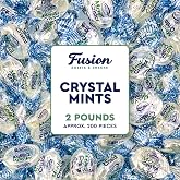 Arcor Crystal Blue Mint Candy, 2 Pound Bulk Bag, Individually Wrapped | Crystal Candy Hard Mints, Refreshing Mint Flavor, Breath Mints, After Dinner Mint, Approx 200 Pieces