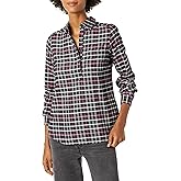 Goodthreads Women's Flannel Long-Sleeve Relaxed-Fit Half Placket Popover Shirt