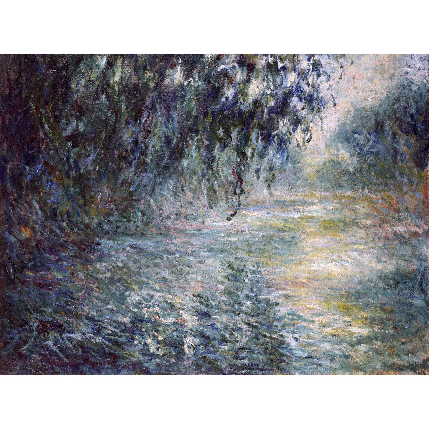 Claude Monet Morning On The Seine Large Wall Art Print Canvas Premium Poster Mural