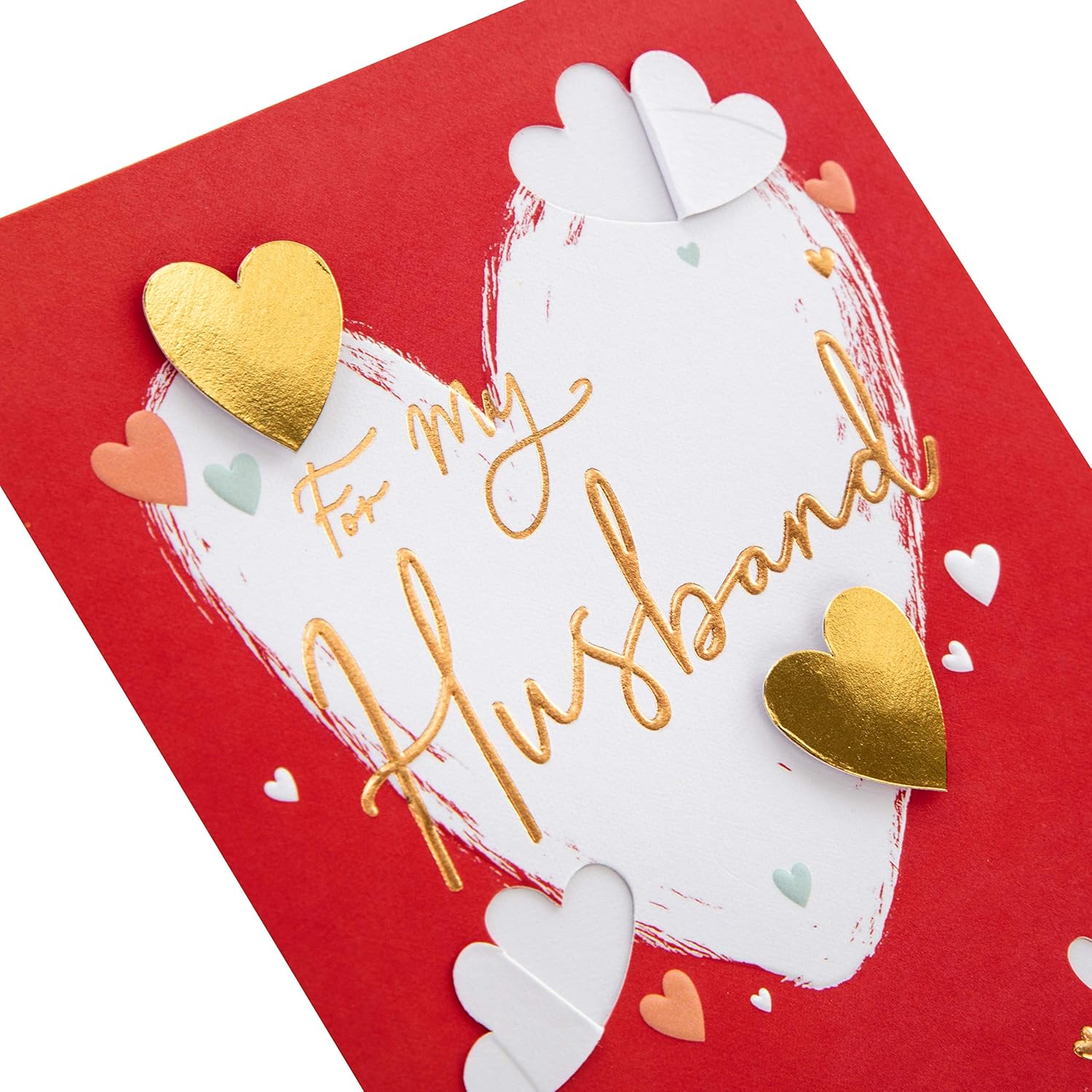 Hallmark Valentines Day Card for Husband Classic Heart Based Design, Red, Husband Simple Red Heart, 22.8 cm by 15.9 cm - Image 4