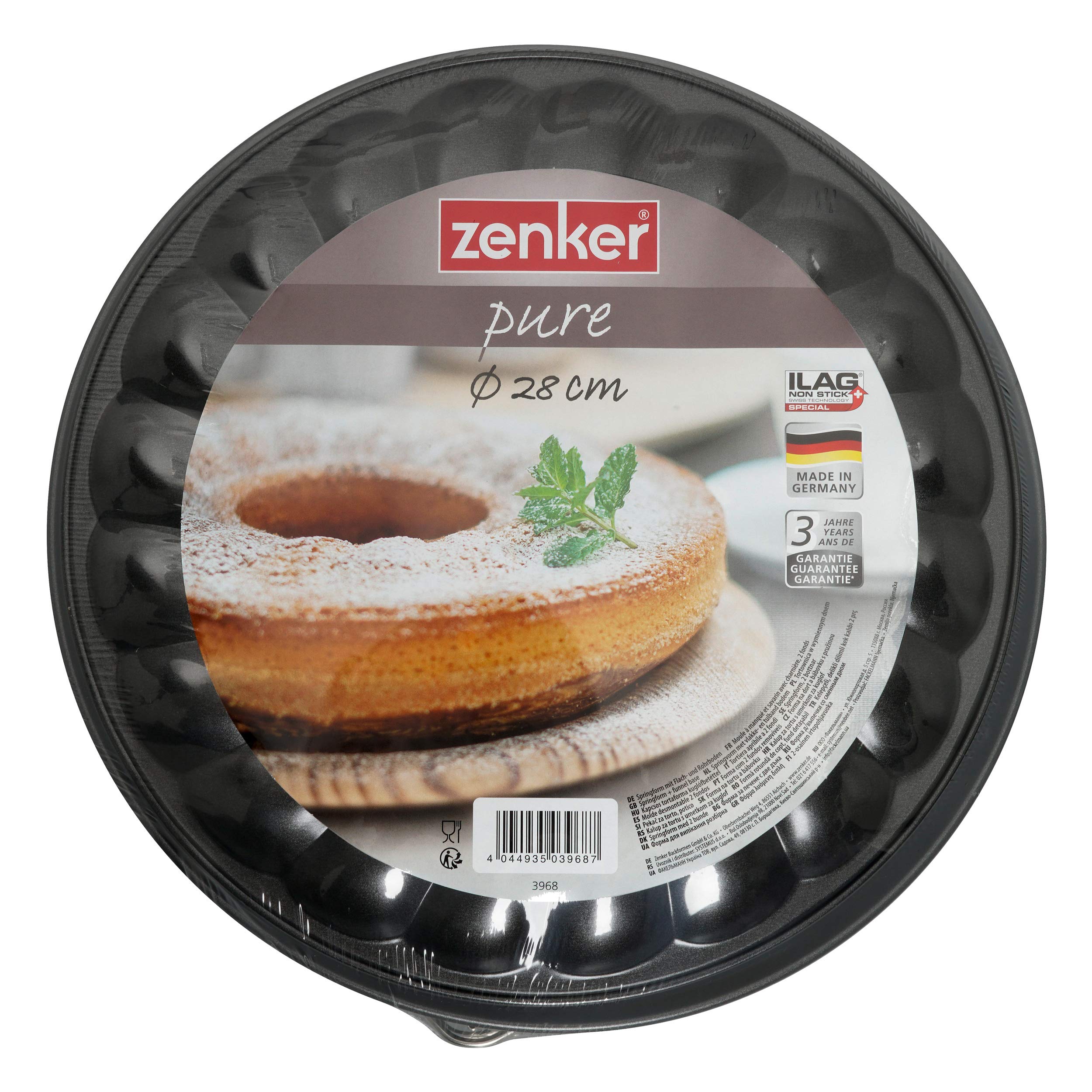 Zenker Springform Cake Tin 2 Base 28 cm Black