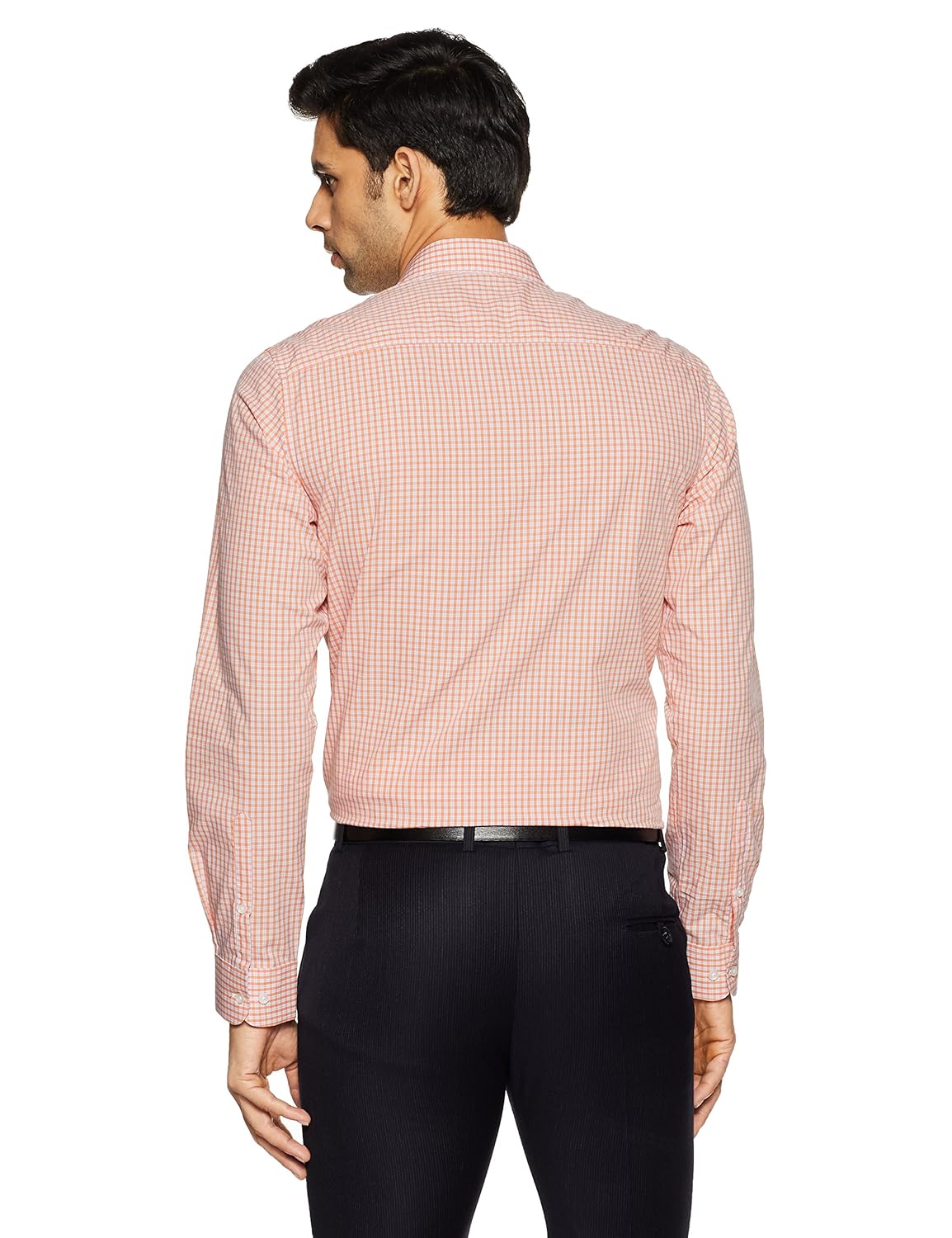 peter england men's checkered slim fit formal shirt