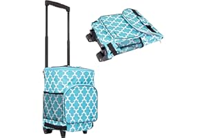 dbest products Ultra Compact Cooler Smart Cart, Moroccan Tile Insulated Collapsible Rolling Tailgate BBQ Beach Summer
