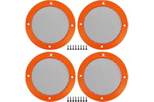 ACROPIX Universal 4" Car Speaker Grills Cover Mesh Round 4 Inch Audio Speaker Subwoofer Guard Protector Case with Mounting Sc