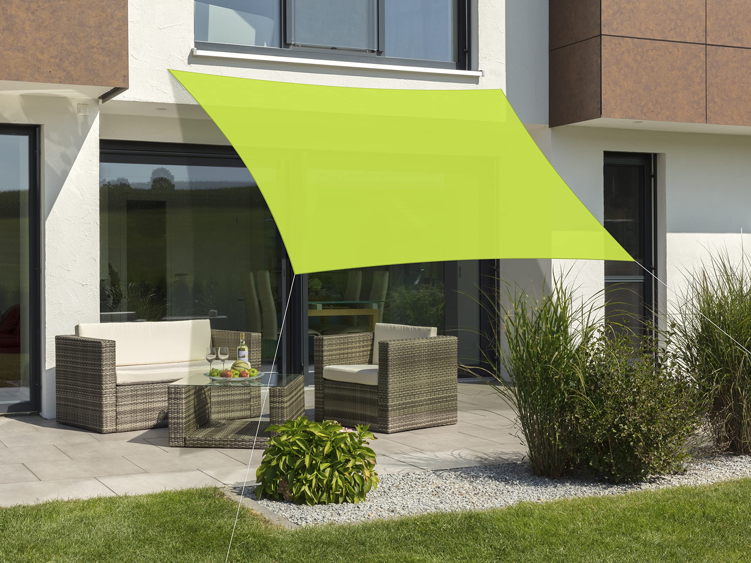 Schneider Lanzarote Sun Sail 360 x 360 cm Square 244-78 Polyester 1.3 kg Apple Green
