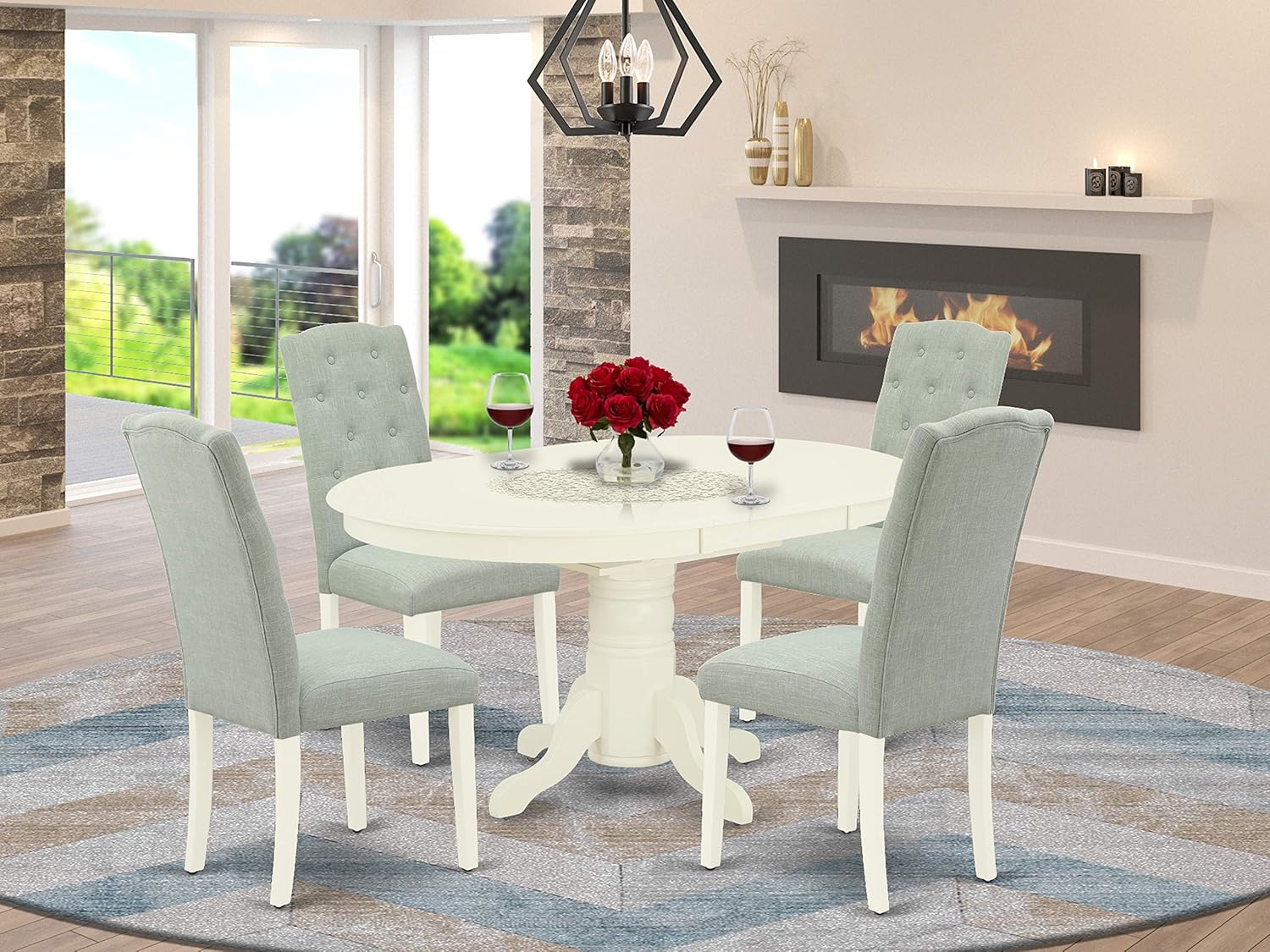 baby blue dining chairs