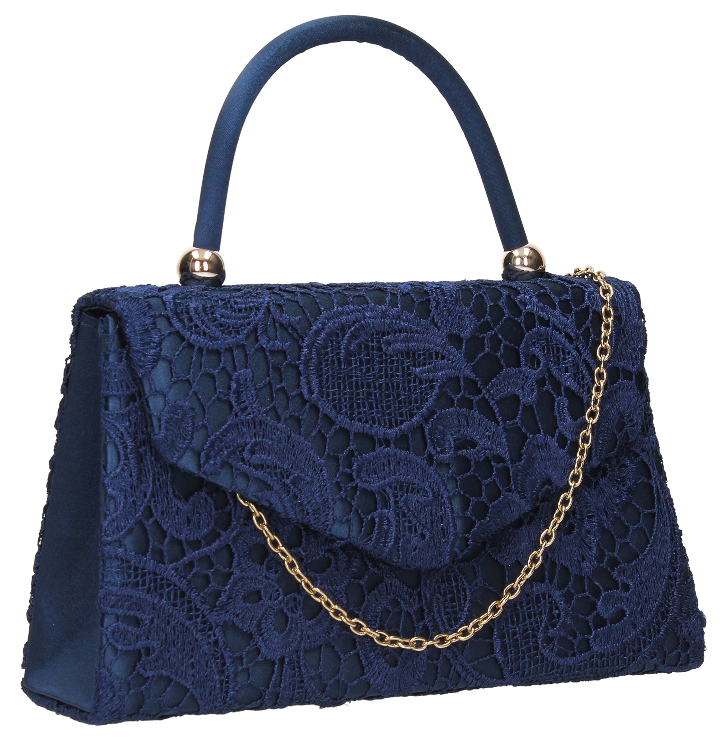 Swanky Swans Womens Jena Clutch Blue (Navy Blue) ,6.5x16x24 cm (W x H x L)