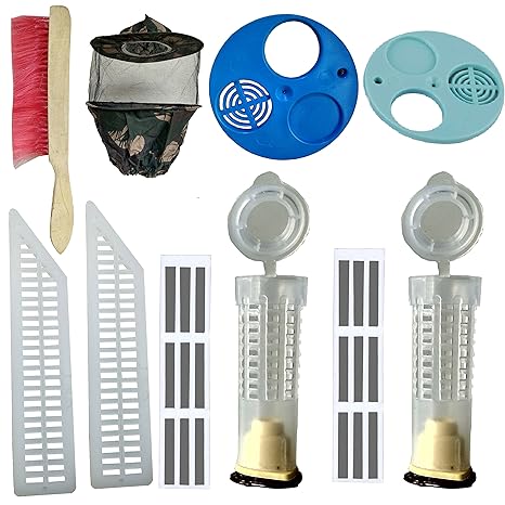 Hi-tech Natural Products (India) Combo of Beekeeping Equipment Veil, Brush, Food Grade
