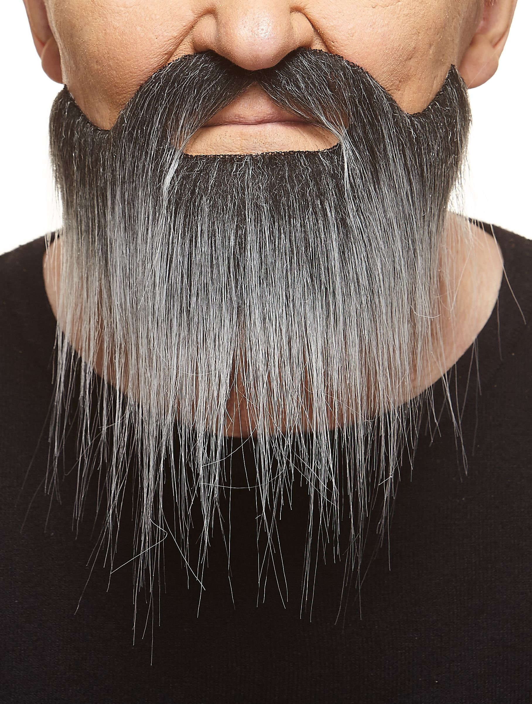 Mustaches Self-adhesive Long Boxed Fake Mustache and Beard, Novelty, Fake Facial Hair, Costume Accessory for Adults, Black and White Color