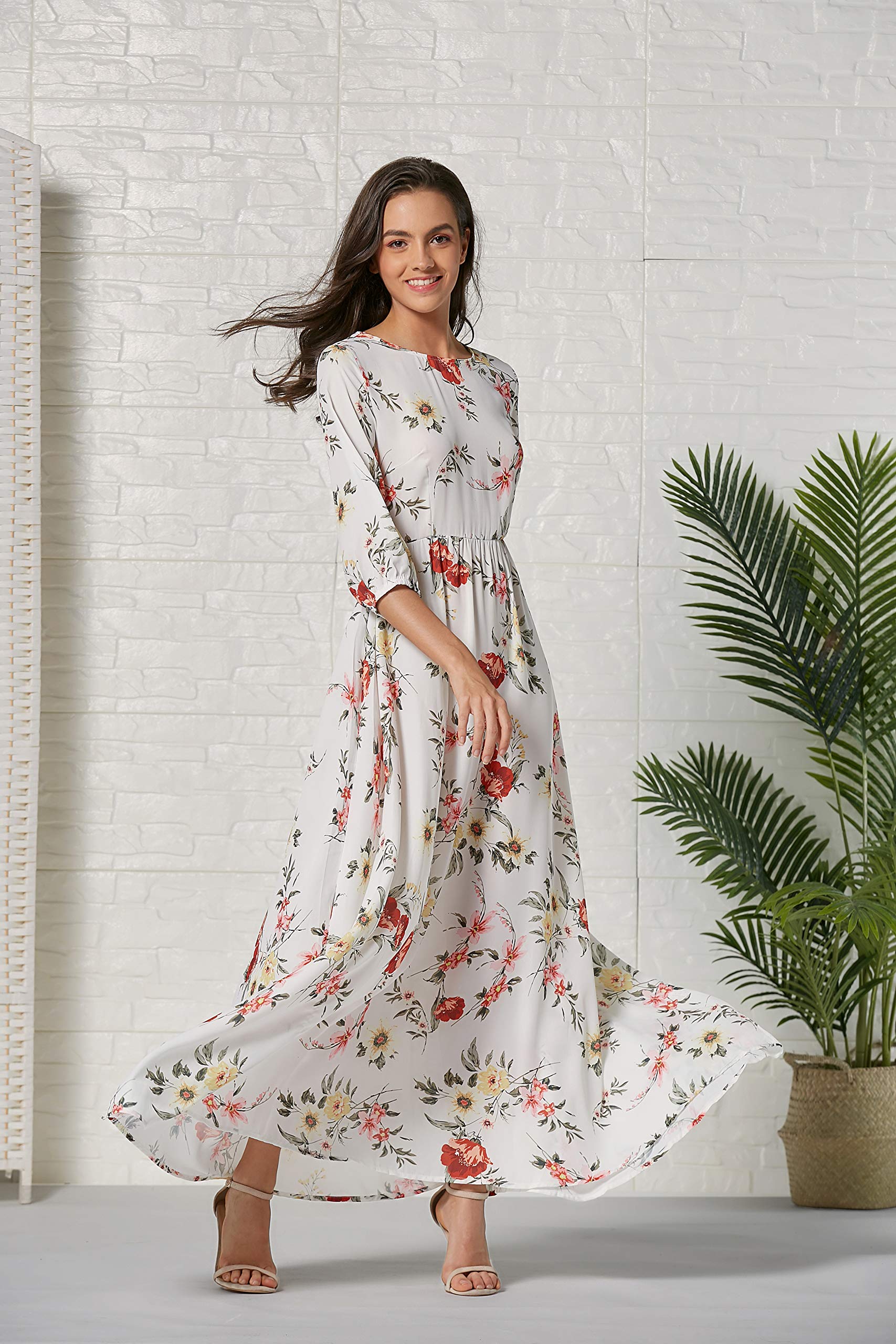 Women Sun Floral Dress Summer Prom Cocktail Party Maxi Casual Gowns Dresses