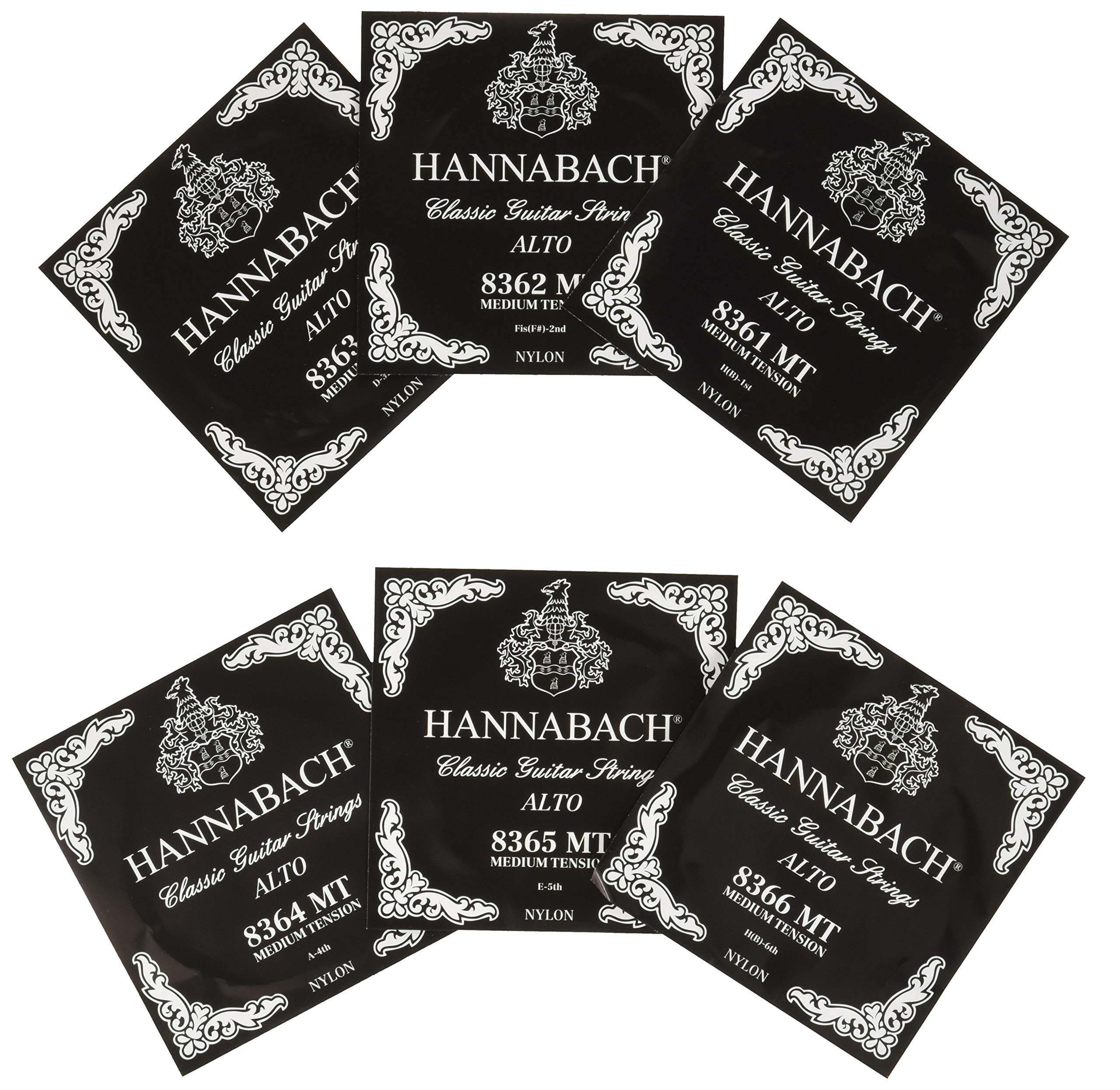 Hannabach Classical Guitar Strings Series 836 Medium Tension for Alto Guitar, scale 540 mm - 6-string set - 836MT