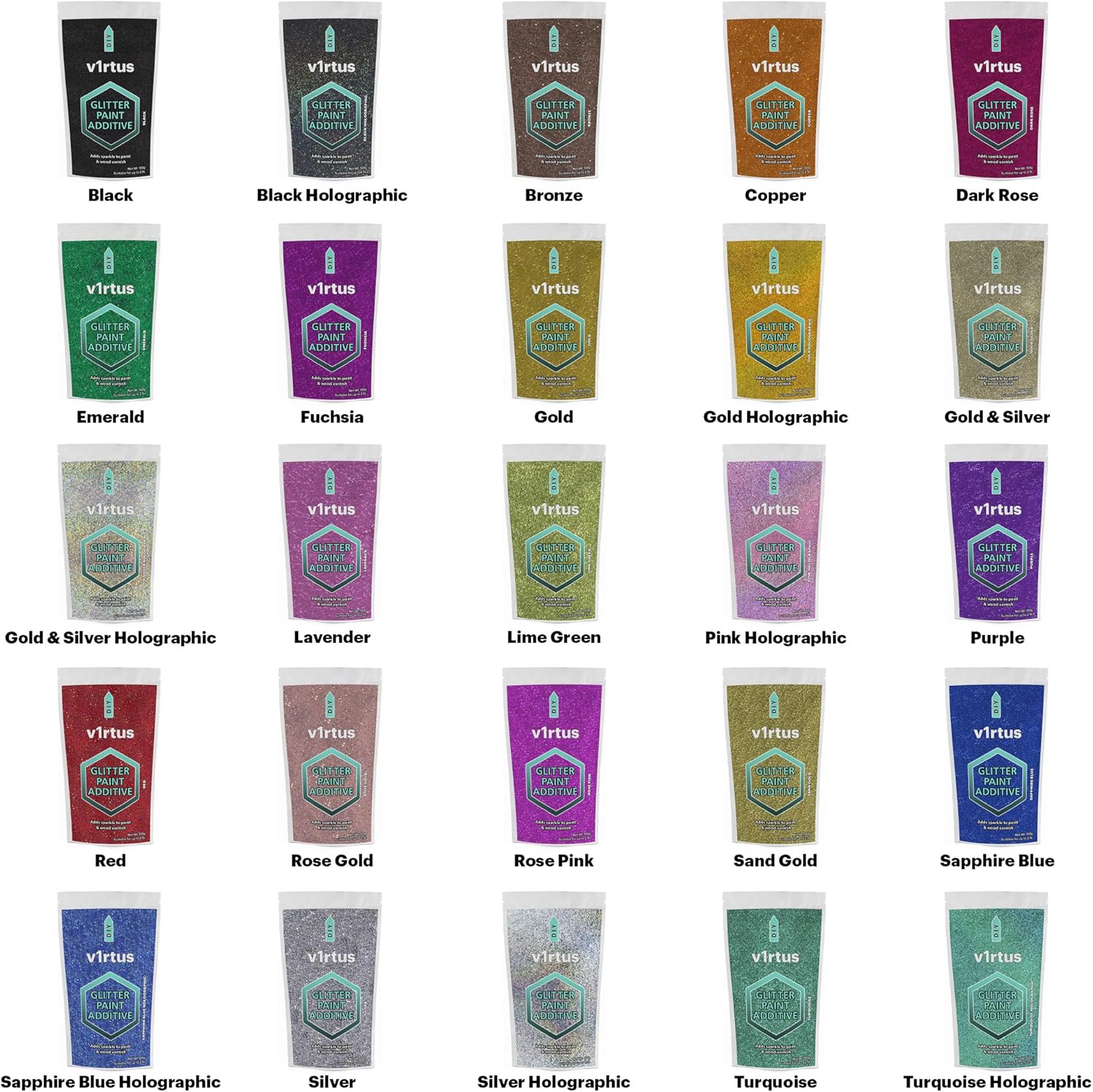 Holographic Gold Glitter Paint Additive 100g, Gold Holographic - Image 5