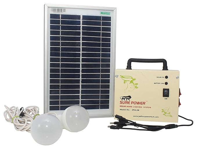 Sure Power Solar Home Lighting System (White, 15 cm x 5 cm x 12.5 cm)