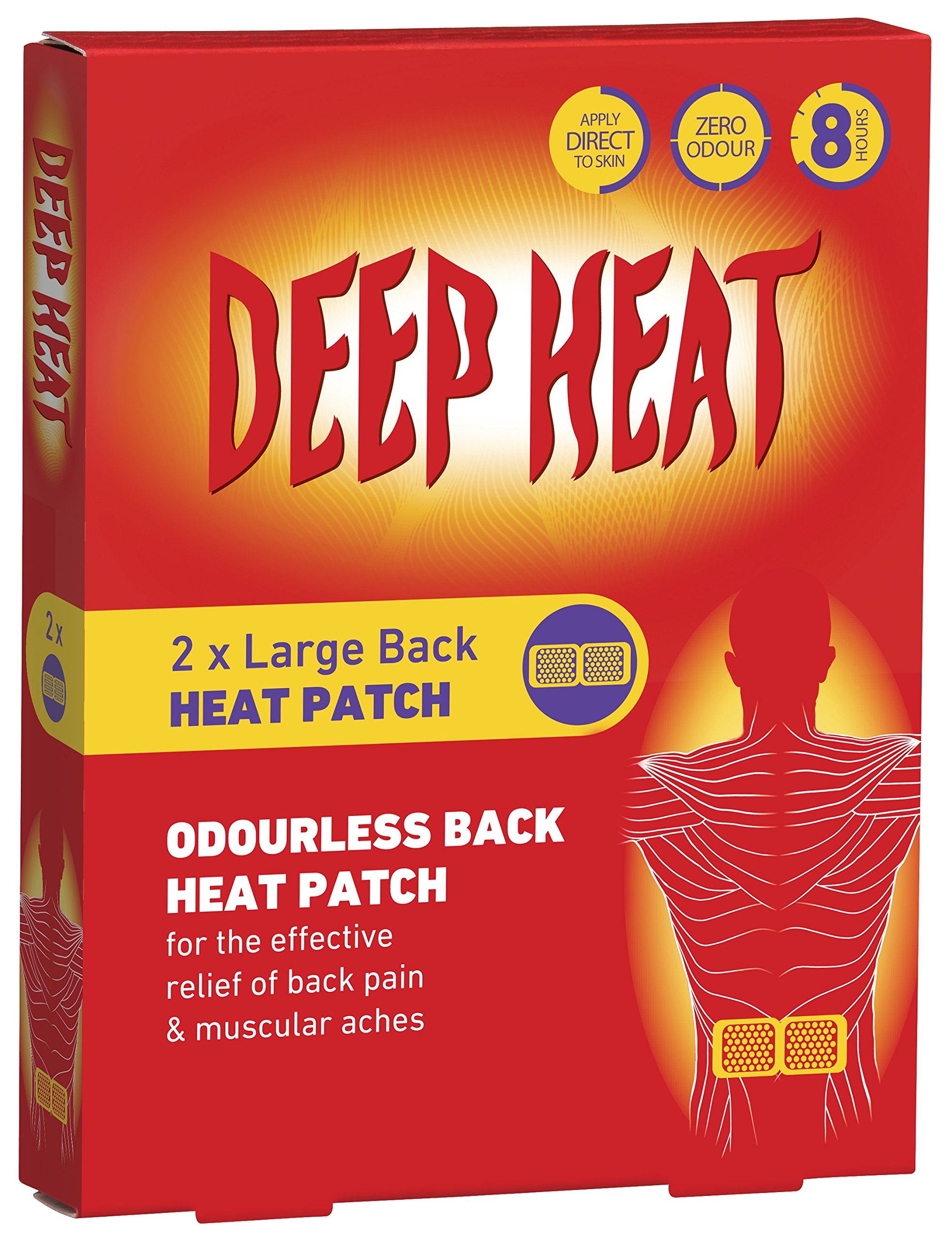 Deep Heat Well Large Patch for Back Pain Pads 2 Pack ( 3 PACK DEAL)
