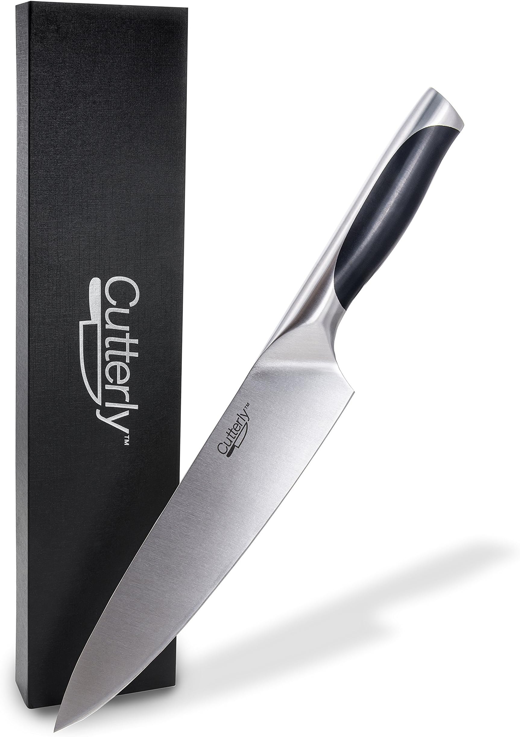 Cutterly Chef's Knife - 8 inch Heavy Duty Multipurpose Superior German Stainless Steel Sharp Cut Slice Dice Ergonomic Handle- Gift Box