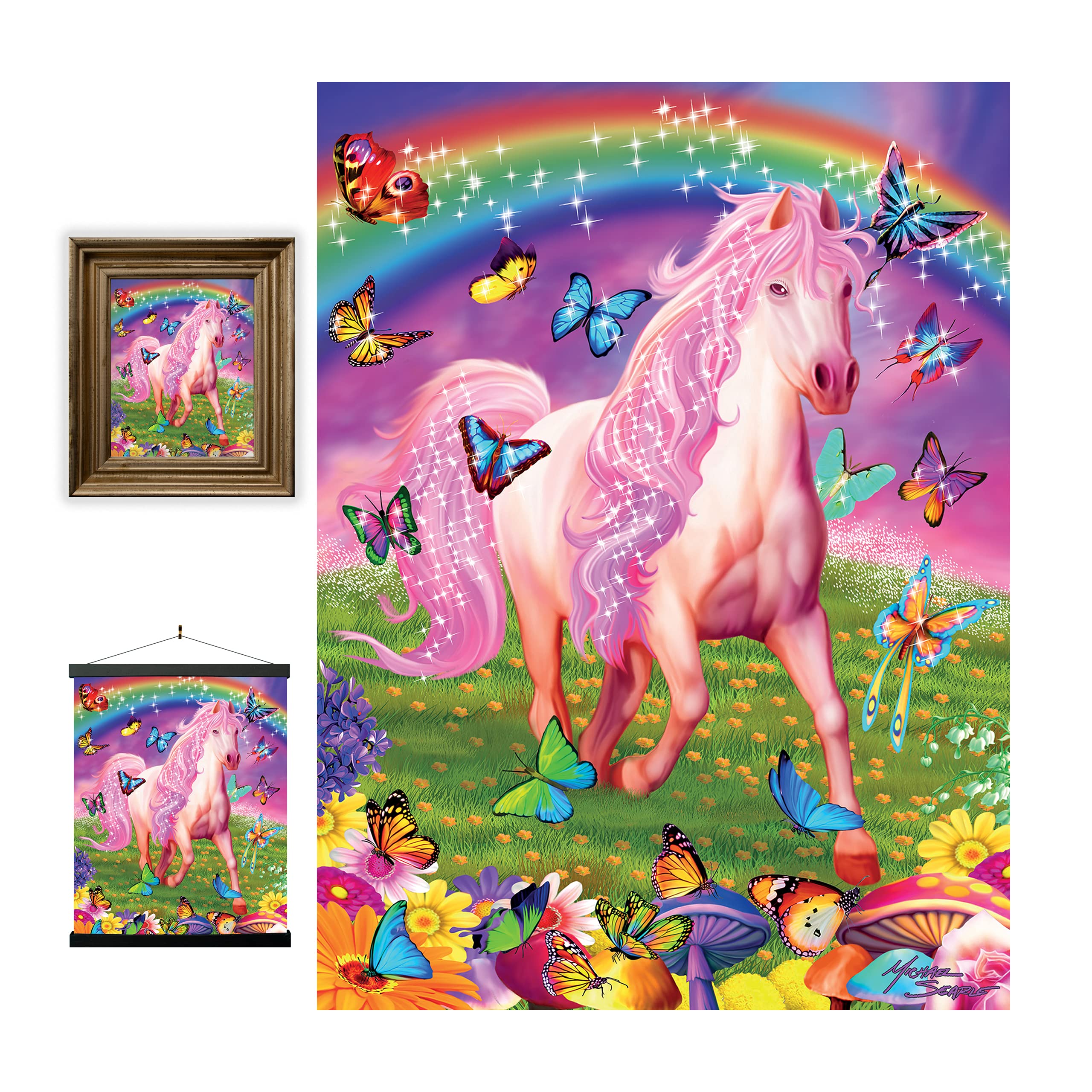 3D LiveLife Lenticular Wall Art Prints - Pink Pony Dazzle from Deluxebase. Unframed 3D Horse Poster. A perfect wall filler. Original artwork licensed from renowned artist, Michael Searle — image 1