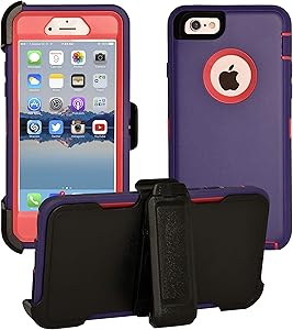 AlphaCell Cover Compatible with iPhone 6 / 6S (NOT Plus) | 2-in-1 Screen Protector & Holster Case | Full Body Military Grade Protection with Carrying Belt Clip | Protective Drop-Proof Shock-Proof