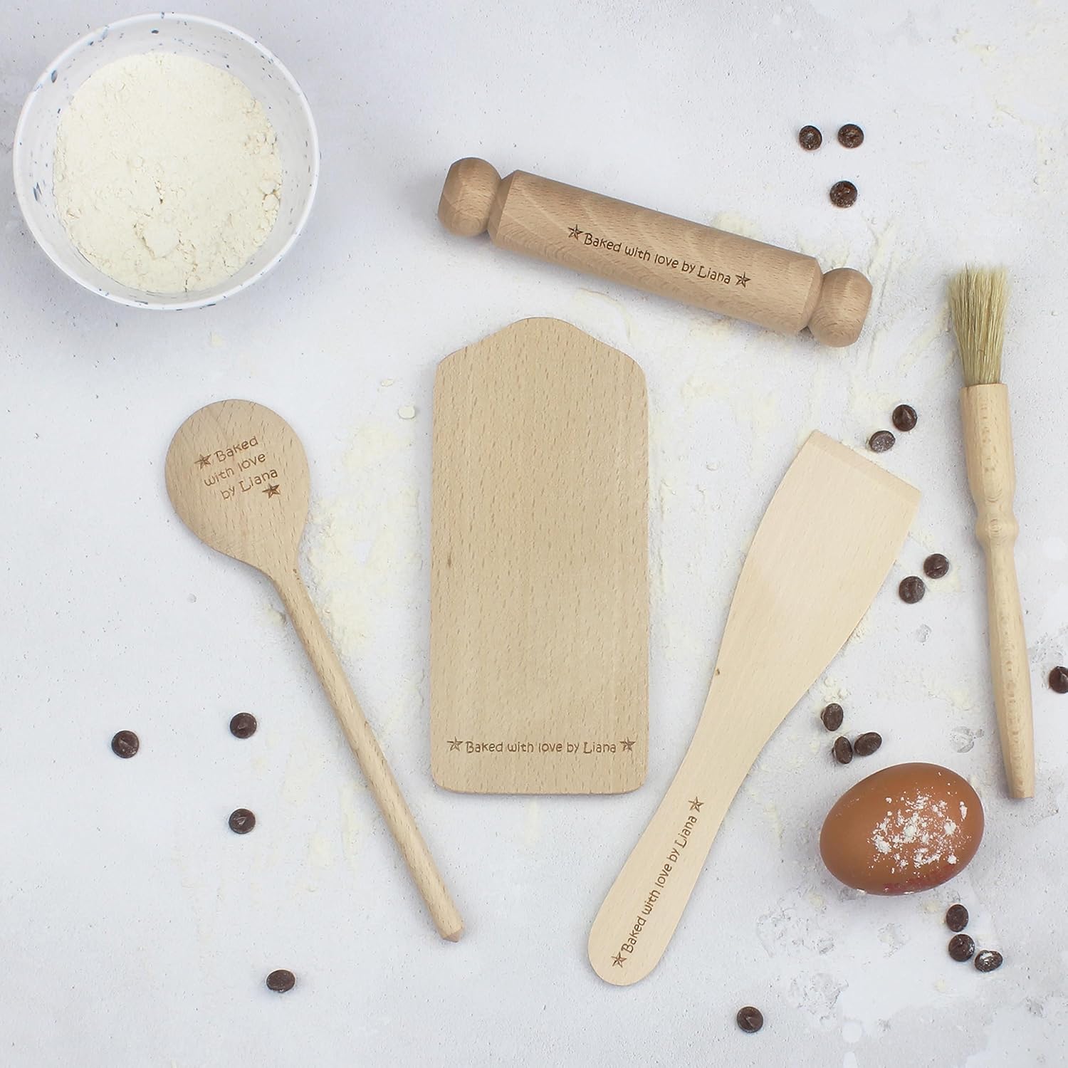 kids personalised baking set