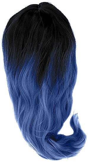 Amback Medium Length Dye Dark Roots Cosplay Halloween Wig For