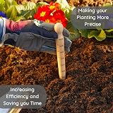 Muldale Garden Dibber Tool Beechwood Steel Seed Planter 20cm Planting Bulb Hole view 6