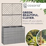 CASARIA Large Rattan Garden Trough Planter With Trellis 3 Pots Grey view 7