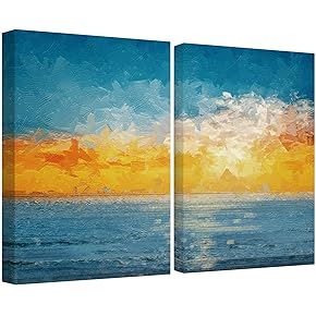 SIGNWIN Canvas Wall Art Yellow Orange Sunrise Over...