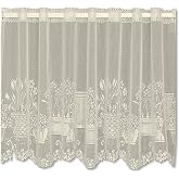 Heritage Lace Flower Garden Ecru Tier Curtain – 60x30 Inches, Vintage New Old Stock