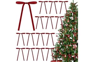 FAYOO 30 Pcs Velvet Christmas Wreath Bow, Satin Bows with Twist Tie, Twist Tie Bows, 5 x 7 Inch Rustic Crafts Gift Bows Vintage Velvet Ribbon Bows for Tree Wreath Garland Home Indoor Outdoor Decor（Red）