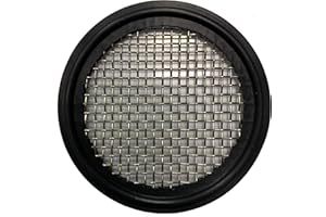 DR.COMPONENT 2" Sanitary Tri-Clamp Gaskets (Pack of 2), Bonded Type Screen (#10 Mesh/ 2000 μm) Gaskets, Black Viton