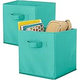 Whitmor Turquoise Set of 2-10 x 10 x 10 inches Collapsible Cubes, 2 Pack