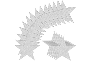 KEEPARTY 100 PCS Glitter Silver Five Star Cutouts Paper Star Cutouts Silver Star Cutouts for Bulletin Board Stars Accents Classroom Wall Party Decoration Supply