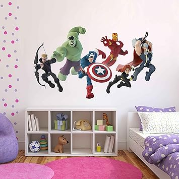 Impression Wall Decor Avengers Wall Sticker Pvc Vinyl 53 X 91 Cm Multicolour