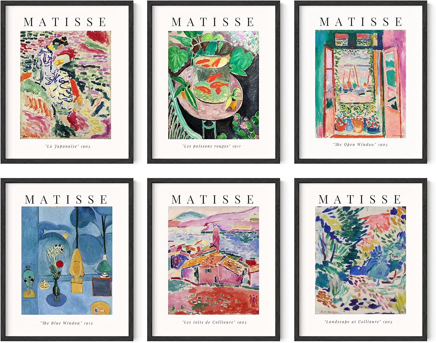 Wall Décor - HAUS AND HUES Aesthetic Posters, Matisse Poster - Set of 6 Matisse Wall Art, Wall Posters Aesthetic, Matisse Prints, Art Exhibition Poster, Mattise Art, Summer Matisse Art Print (8
