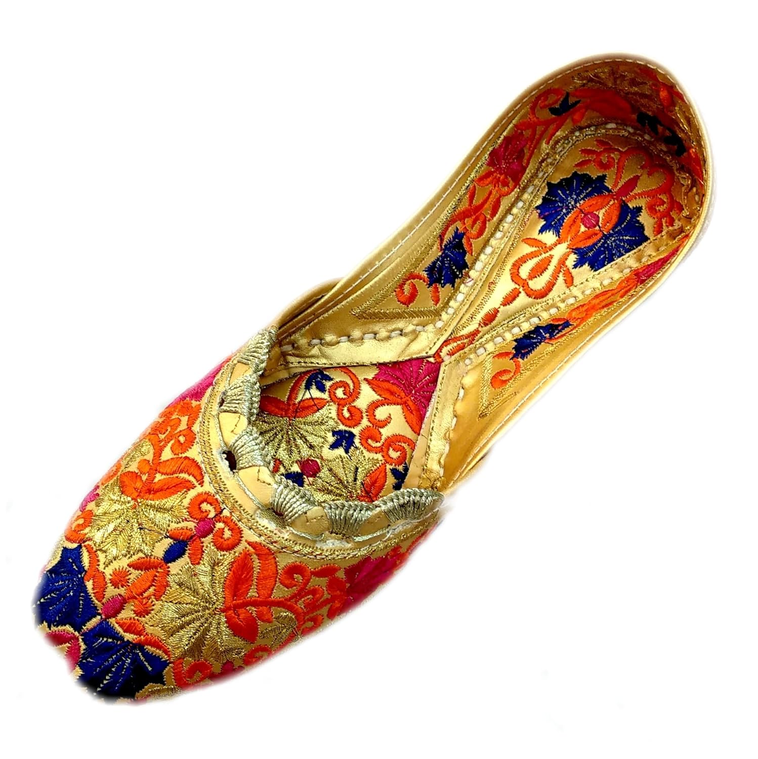 noor enterprises women's girls multicolor synthetic leather punjabi jutti